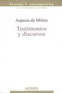 TESTIMONIOS Y DISCURSOS, de ASPASIA DE MILETO | portada del libro