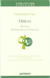 OBRAS II RETORICA, de VICO | portada del libro