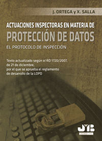 Actuaciones inspectoras en materia de protección de datos., de Ortega Soriano, Jorge | portada del libro