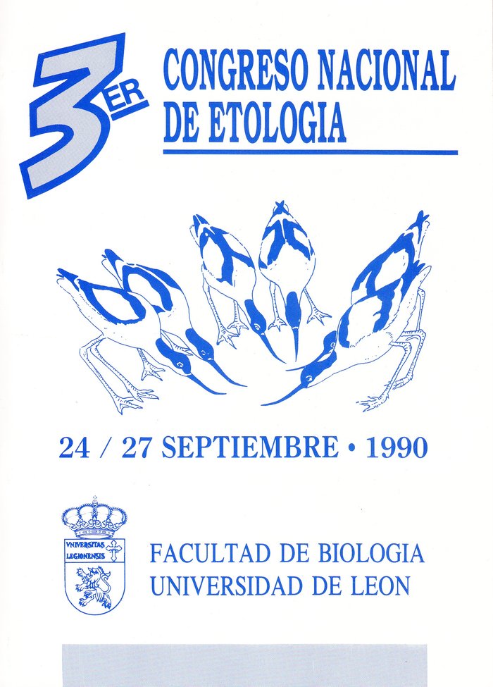 TERCER CONGRESO NACIONAL DE ETOLOGIA, de FACULTAD DE BIOLOGIA | portada del libro
