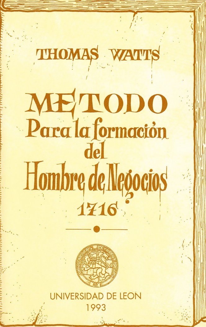 METODO PARA LA FORMACION DEL HOMBRE DE NE, de WATTS, THOMAS | portada del libro