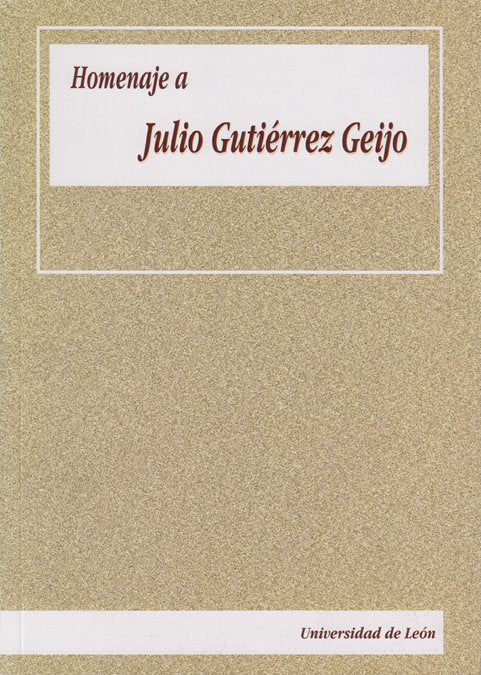 HOMENAJE A JULIO GUTIERREZ GEIJO | portada del libro