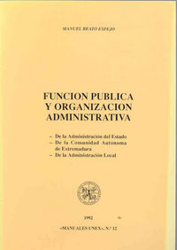Función pública y organización administrativa, de Beato Espejo | portada del libro
