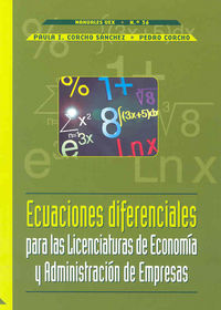 Las ecuaciones diferenciales para las licenciaturas de Economía y Administración de empresas, de Corcho Sánchez | portada del
