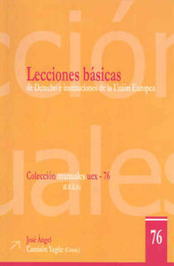 Lecciones Básicas de Derecho e Instituciones de la Unión Europea, de AA.VV. | portada del libro