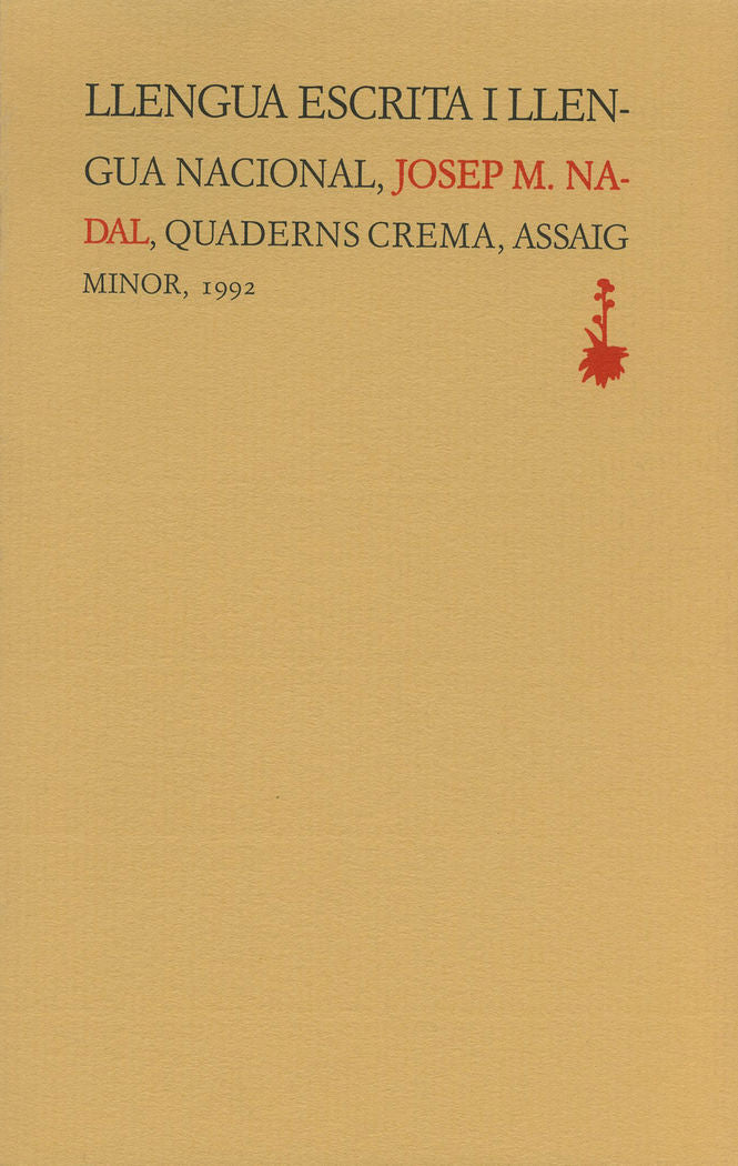 Llengua escrita i llengua nacional, de Nadal, Josep Maria | portada del libro