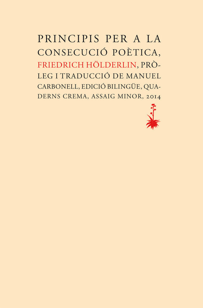 Principis per a la consecució poètica, de Hölderlin, Friedrich | portada del libro