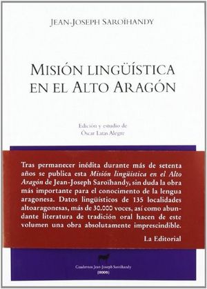 Misión lingüística en el Alto Aragón, de Saroihandy | portada del libro
