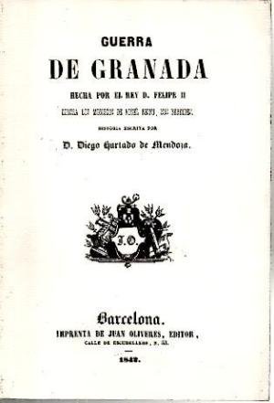 Guerra de Granada hecha por el rey D. Felipe II (facs. de 1842), de HURTADO DE MENDOZA | portada del libro