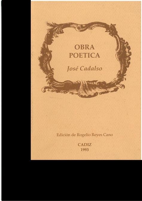 Obra poética, de CADALSO VAZQUEZ, JOSE | portada del libro