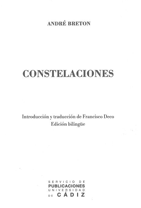 CONSTELACIONES, de BRETON | portada del libro