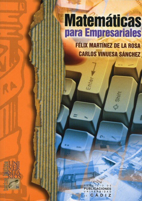 MATEMATICAS PARA EMPRESARIALES, de MARTINEZ DE LA ROSA | portada del libro