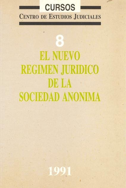 El nuevo régimen jurídico de la sociedad anónima, de Ministerio de Justicia | portada del libro