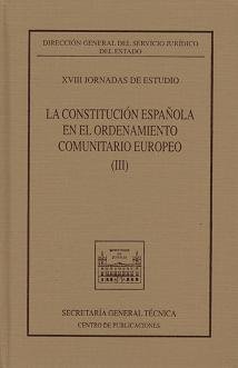XVIII JORNADAS DE ESTUDIO SOBRE LA CONSTITUCION ESPAÑOLA EN, de MINISTERIO DE JUSTICIA | portada del libro