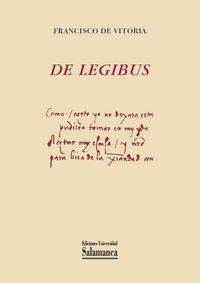 De legibus, de Vitoria de | portada del libro