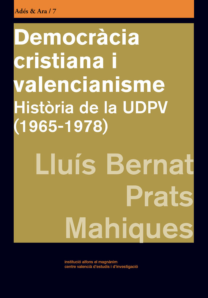 Democràcia cristiana i valencianisme, de Prats Mahiques | portada del libro