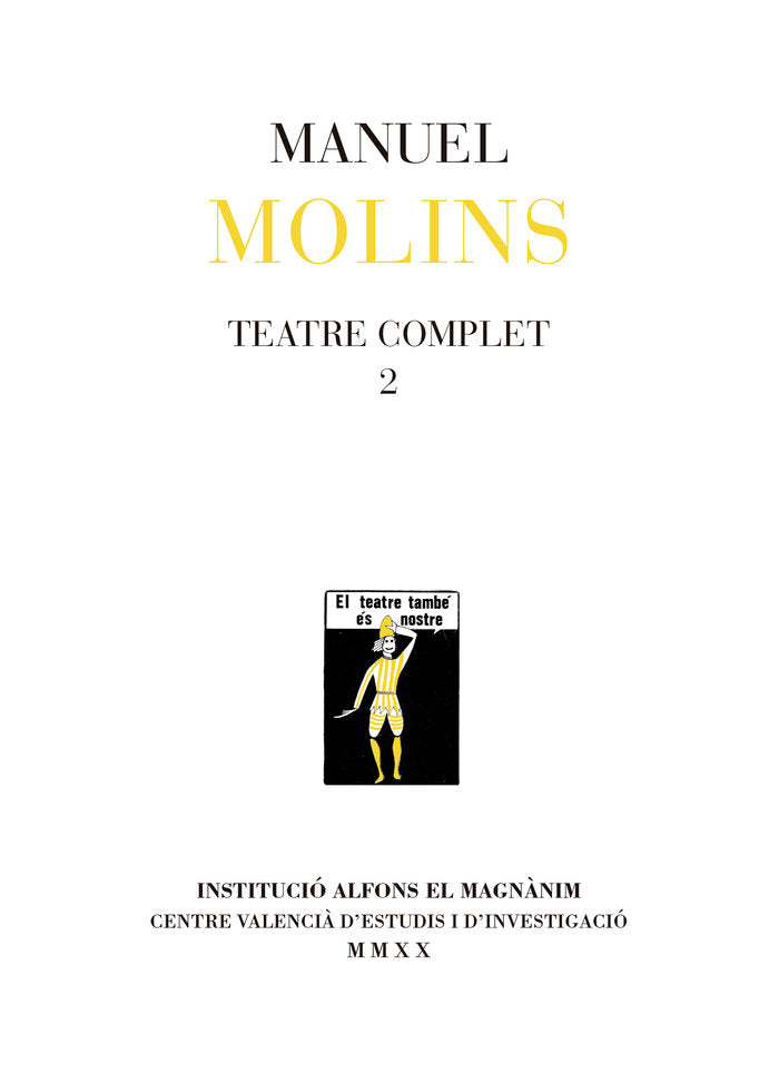 Teatre complet 2, de MOLINS CASAÑA, MANUEL | portada del libro