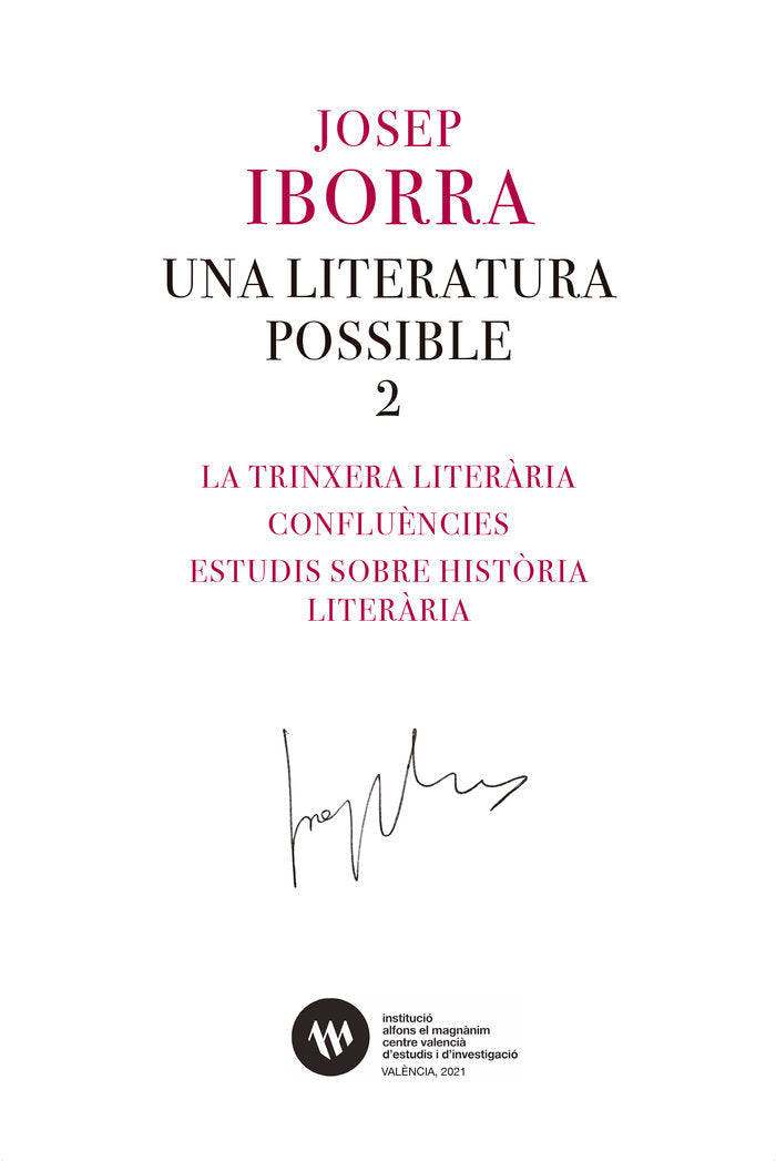 UNA LITERATURA POSSIBLE VALENCIANO, de IBORRA MARTINEZ | portada del libro