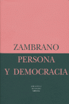 Persona y democracia, de ZAMBRANO | portada del libro