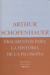 Fragmentos para la historia de la filosof¡a, de SCHOPENHAUER | portada del libro