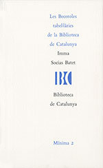 BECEROLES TABELULARIES DE LA BIBLIOTECA DE, de SOCIAS BATET, IMMA | portada del libro