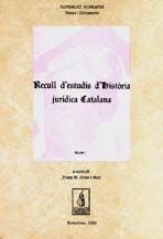 Recull d'estudis d'història jurídica catalana, de Pons i Guri, Josep Maria | portada del libro