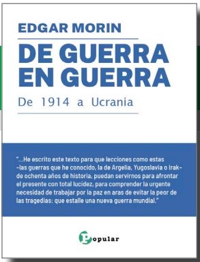 DE GUERRA EN GUERRA, de EDGAR MORIN | portada del libro