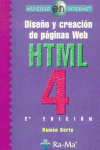 HTML 4 DISEÑO CREACION PAGINAS WEB 2ª, de SORIA | portada del libro