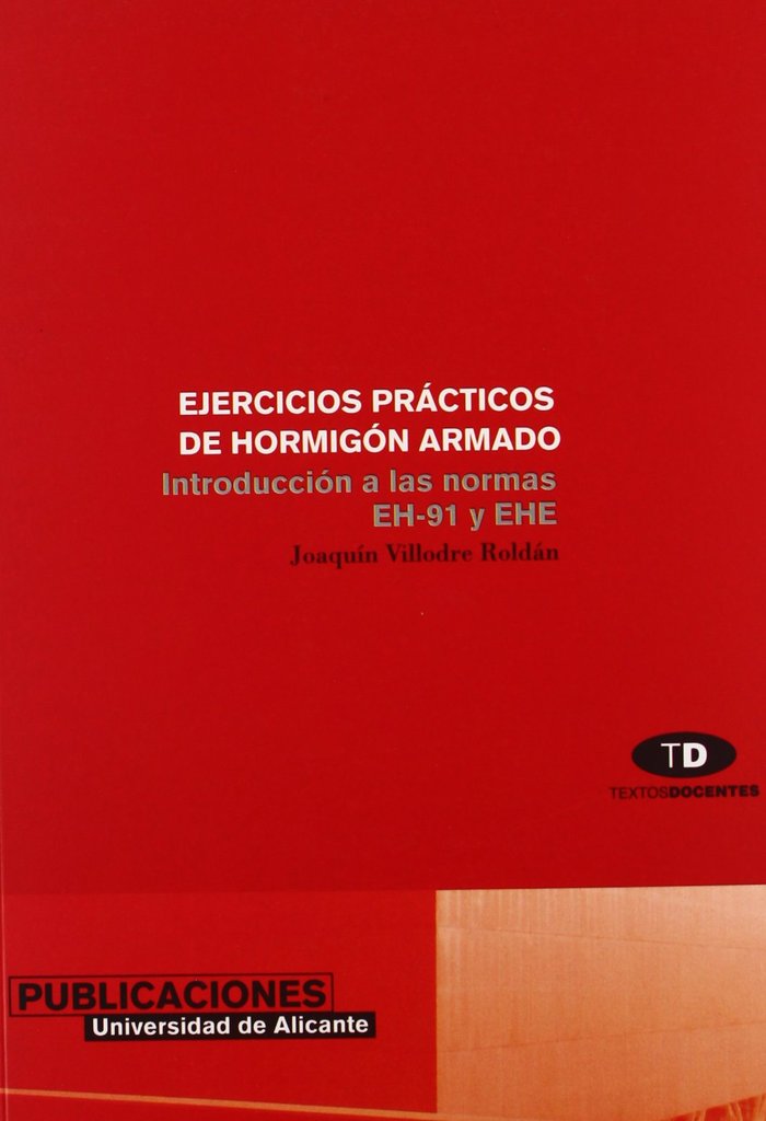Ejercicios prácticos de hormigón armado, de Villodre Roldán | portada del libro