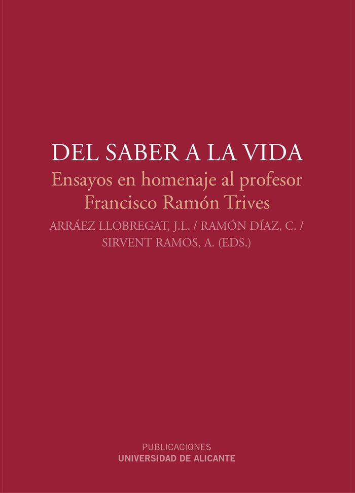 Del saber a la vida, de Arráez Llobregat | portada del libro