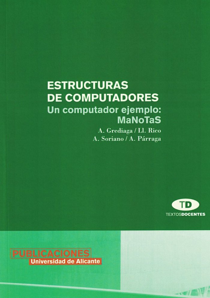 Estructuras de computadores, de Soriano Payá | portada del libro