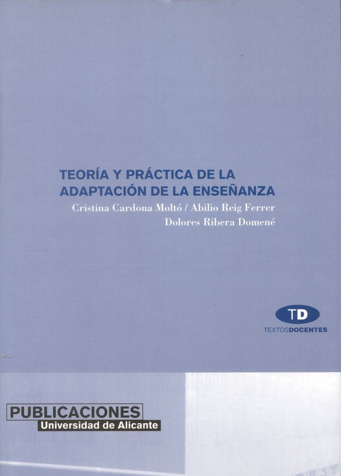 Teoría y práctica de la adaptación de la enseñanza, de Cardona Moltó | portada del libro