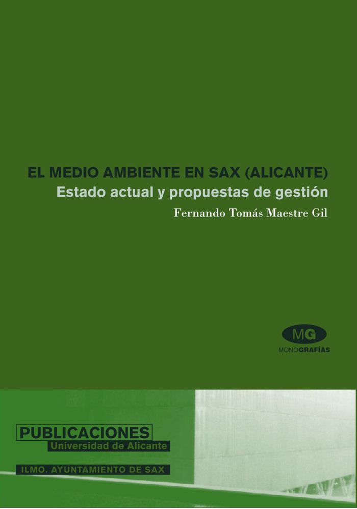 El medio ambiente en Sax (Alicante), de Maestre Gil | portada del libro