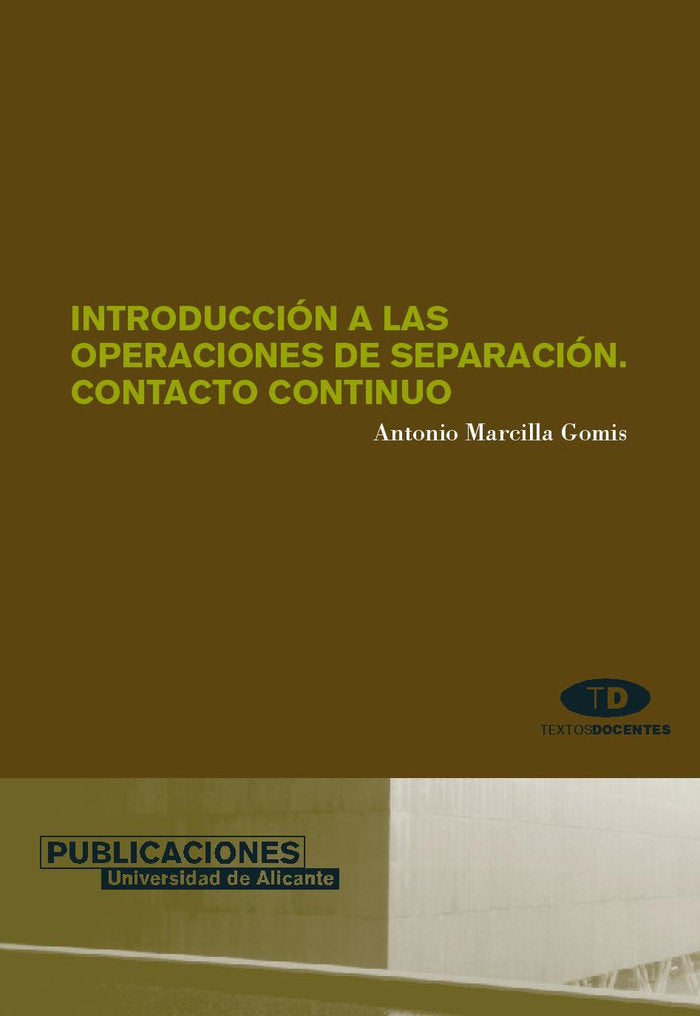 Introducción a las operaciones de separación, de Marcilla Gomis | portada del libro
