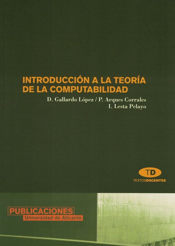 Introducción a la teoría de la computabilidad, de Gallardo López | portada del libro