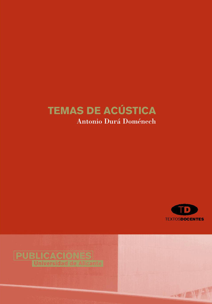 Temas de acústica, de Durá Doménech | portada del libro