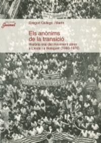 Els anònims de la transició, de Gallego i Marín, Gregori | portada del libro