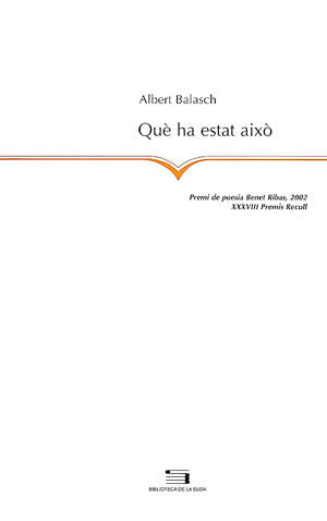 Què ha estat això, de Balasch Montull | portada del libro