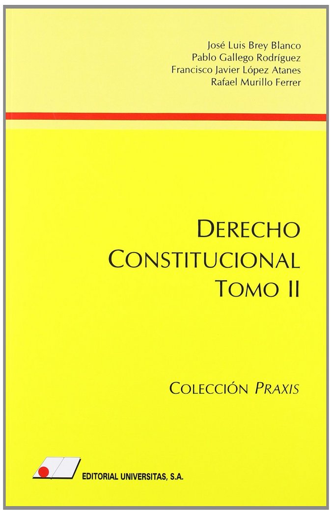 Derecho constitucional II, de Brey Blanco, José Luis | portada del libro
