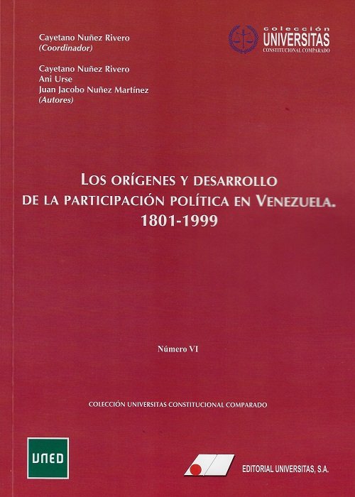 Los origenes y desarollo de la participación política en Venezuela (1801-1999), de Núñez Rivero, José María Cayetano | portad