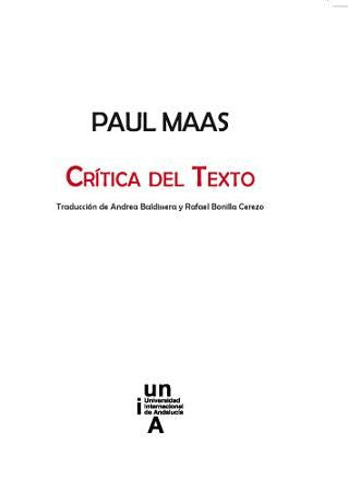 Paul Maas, de Maas, Paul | portada del libro