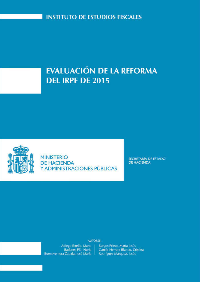 Evaluación de la reforma del IRPF de 2015, de Varios autores | portada del libro