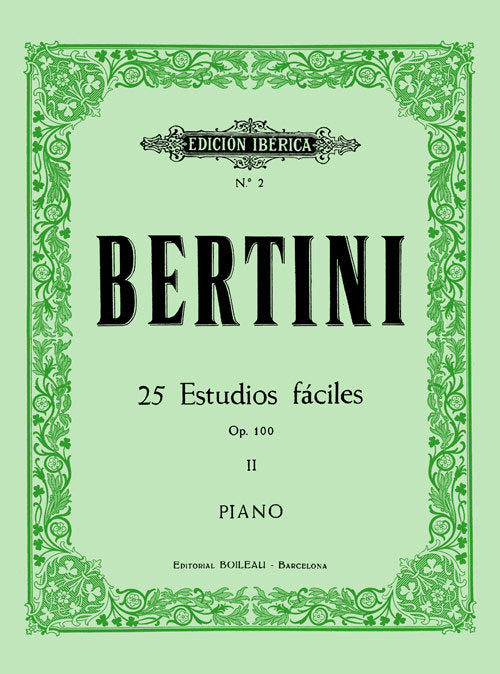25 Estudios fáciles Op.100, de Bertini, Henri | portada del libro