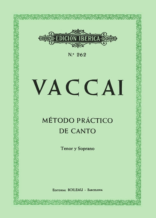 Método práctico de canto, de Vaccai, Nicola | portada del libro