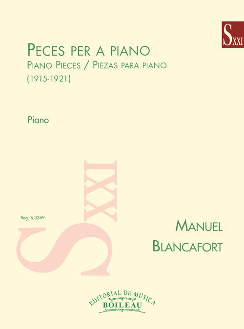 PECES PER A PIANO, de BLANCAFORT, MANUEL | portada del libro