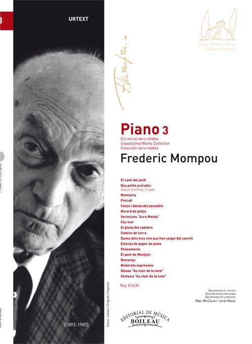 Piano 3, de Mompou, Frederic | portada del libro