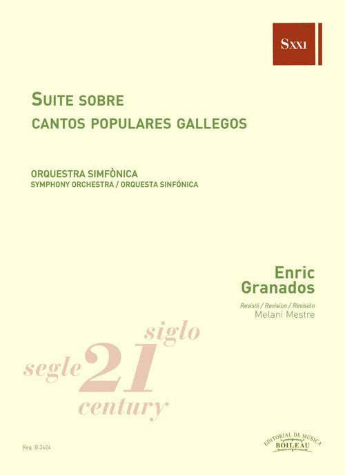 Suite sobre cantos populares gallegos, de Granados Camnpiña, Enric | portada del libro
