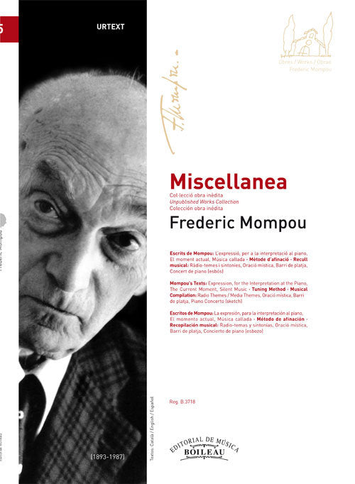 Miscellanea, de Mompou, Frederic | portada del libro