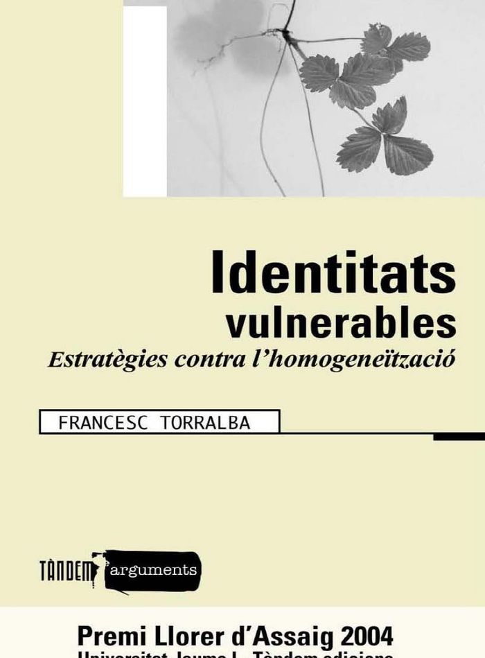Identitats vulnerables, de TORRALBA ROSELLO, FRANCESC | portada del libro