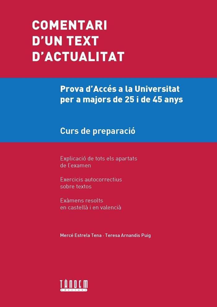 Comentari d'un text d'actualitat, de Estrela Tena, Mercé | portada del libro